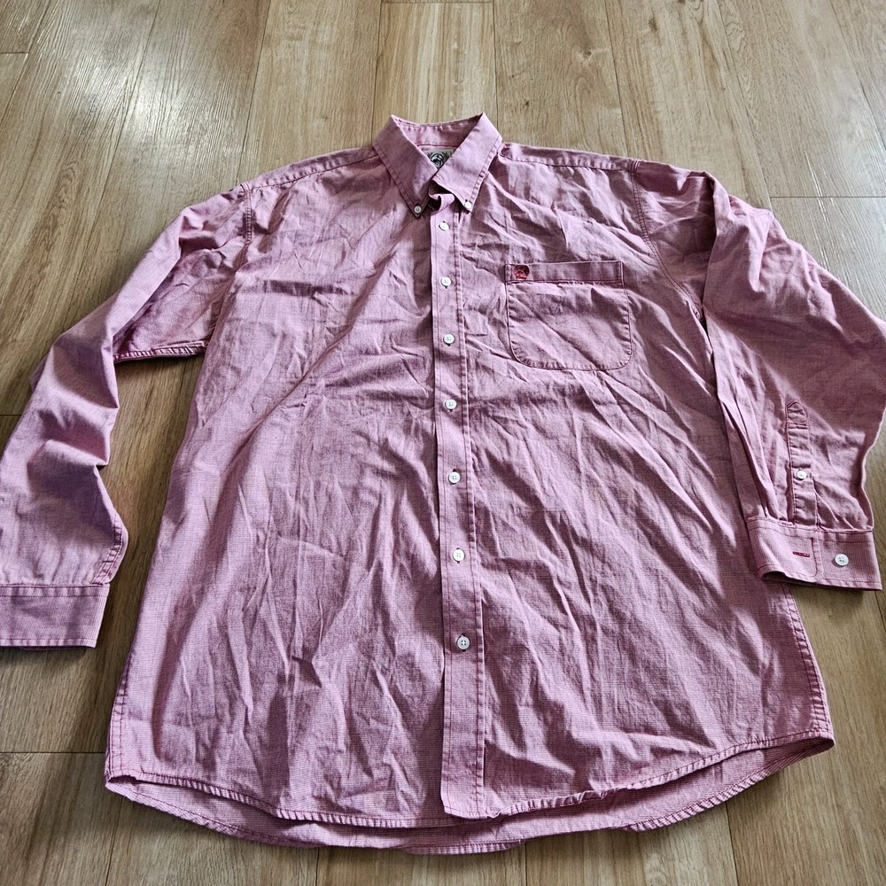 Cinch Western Shirt Mens L Red Check Button Down Long Sleeve Cowboy Classic Fit